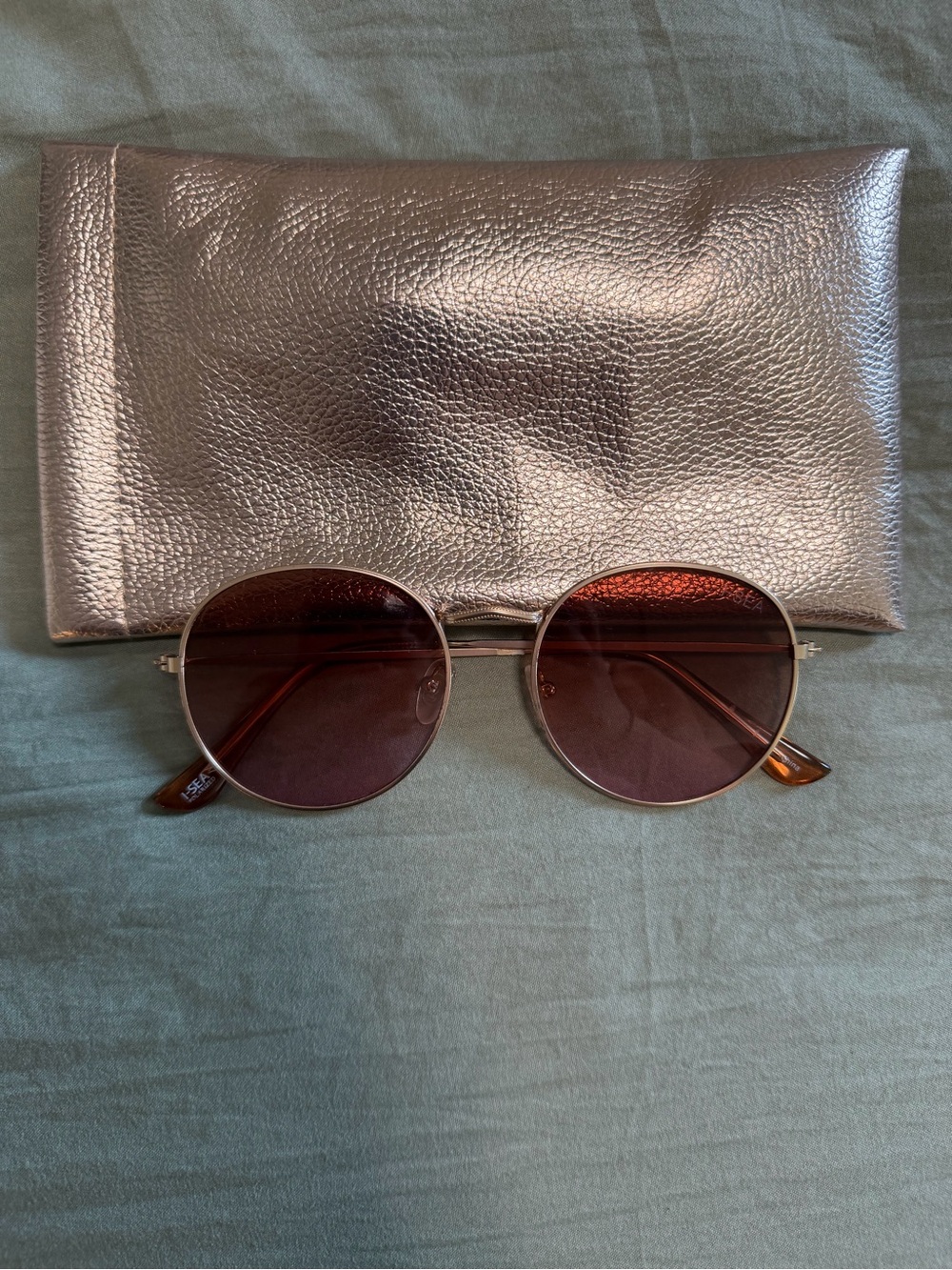 IRound Metal Frame Sunglasses in Brown - Women Accessories